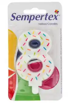 Vela Velita Numero 8 Feliz Cumpleaños Sempertex Chispitas