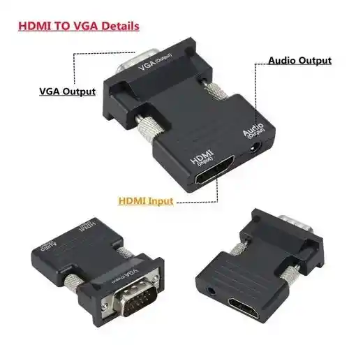 Adaptador Convertidor Hdmi A Vga - Hdmi Hembra / Vga Macho