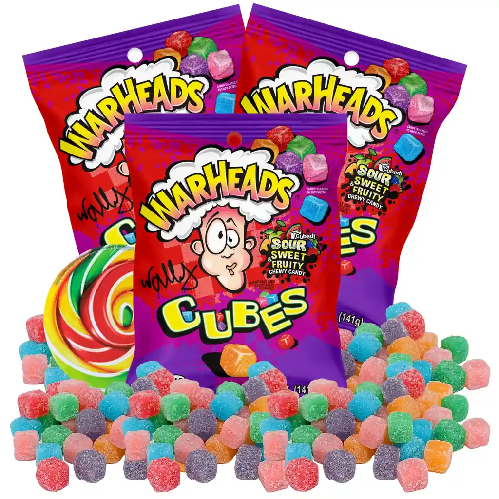 Warheads Dulce Acido Cubos Agridulces Masticables 99g