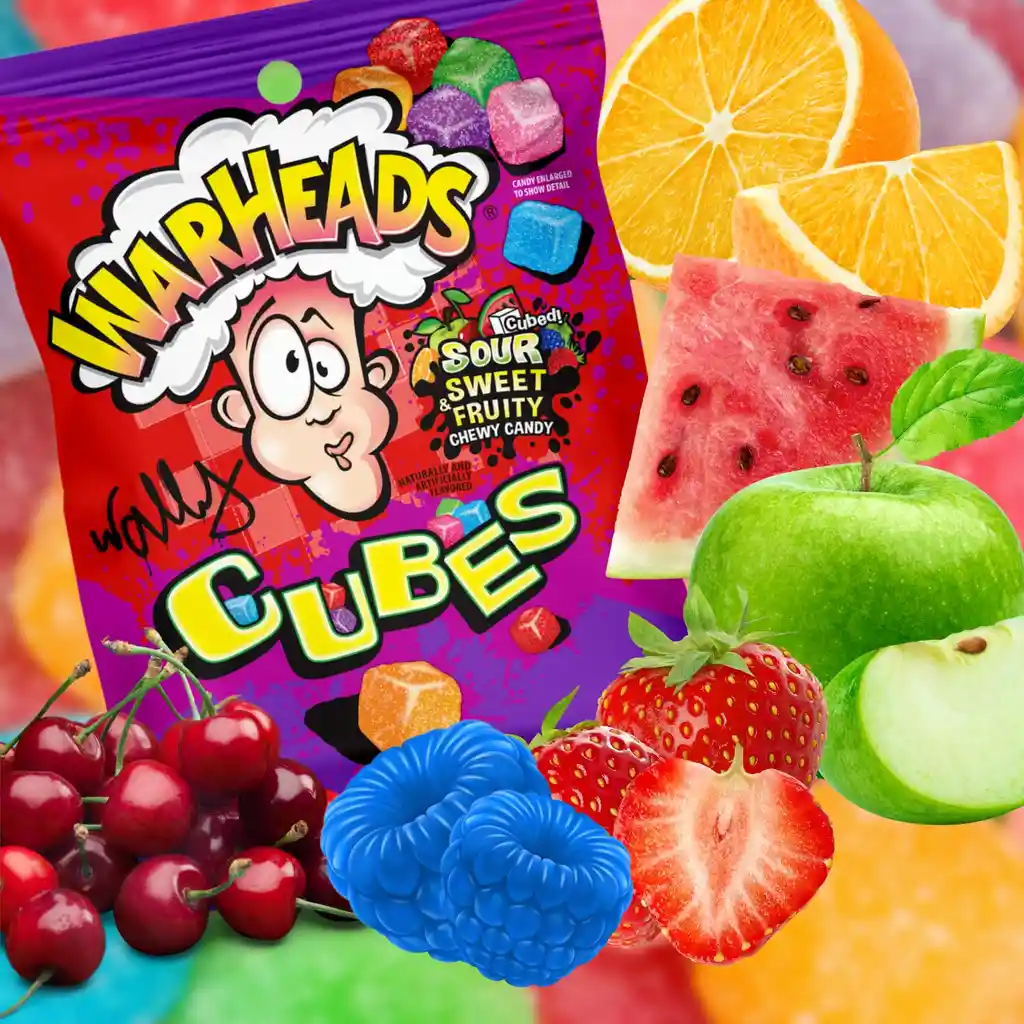 Warheads Dulce Acido Cubos Agridulces Masticables 99g