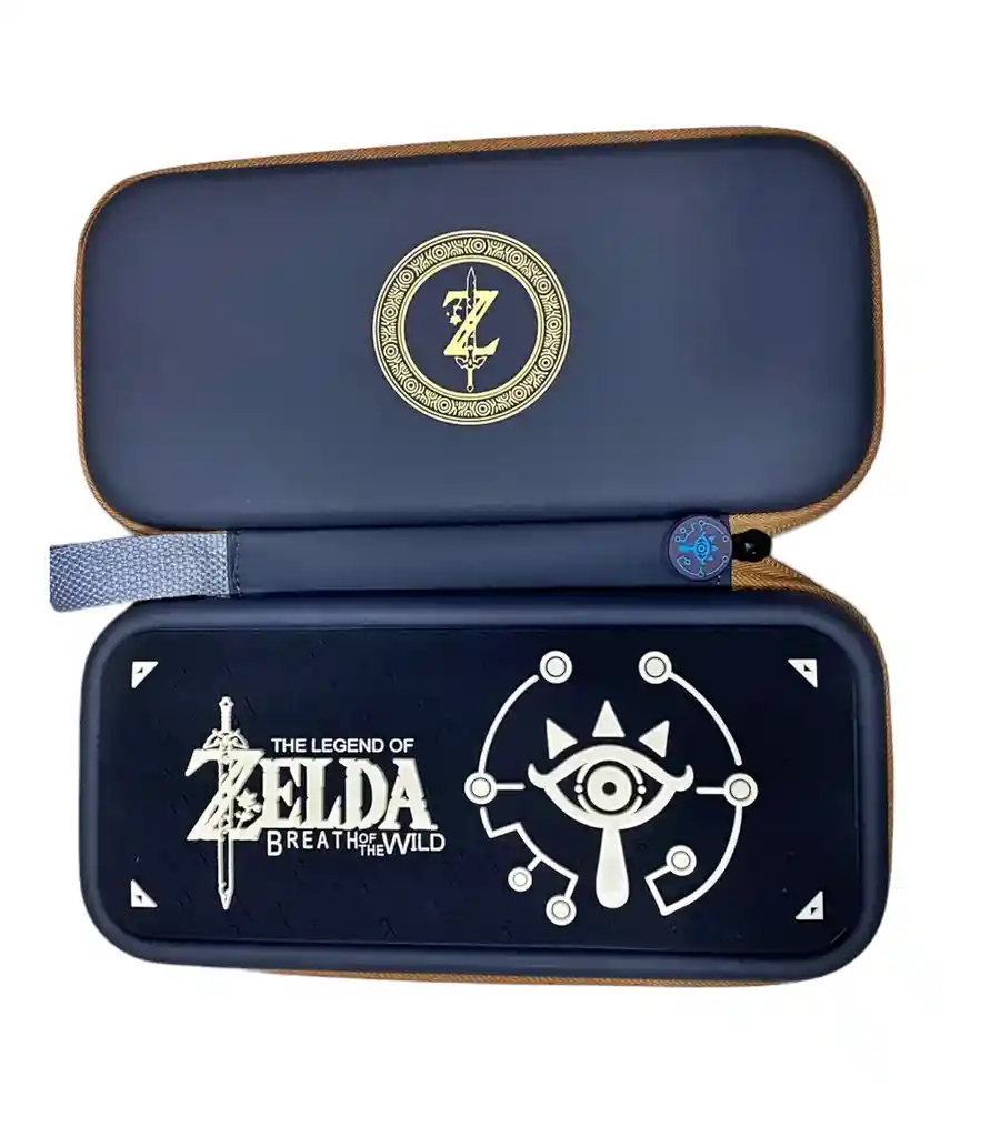 Estuche Zelda Botw + Vidrio + Acrílico + 2 Grips Para Nintendo Switch