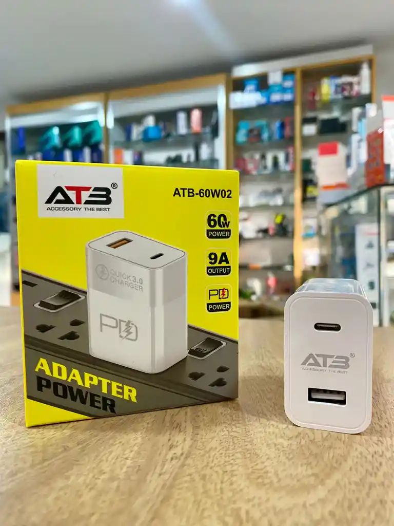 Adaptador 60w 9a Puerto Usb Y Tipo C / Cubo De Carga 60w Usb +tipo C