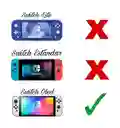 Estuche De Mario 35+ Vidrio Templado + Acrílico Protector + 2 Grips Para Nintendo Switch Oled