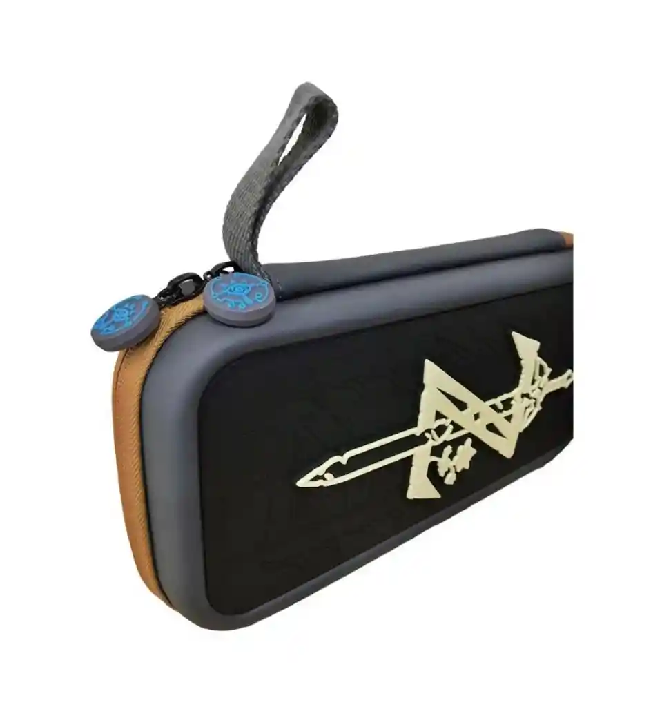 Estuche De Diseño Zelda + Vidrio Templado + Acrílico Protector + 2 Grips Para Nintendo Switch Oled