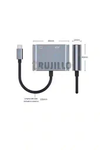 Adaptador Multipuerto Usb C Hub 4en1 Hdmi,vga,usb3.0,c Pd 4k