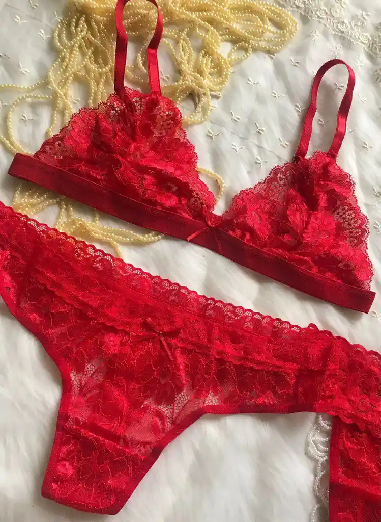 Conjunto Ropa Interior En Encaje Mujer Lenceria