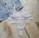 Conjunto Ropa Interior En Encaje Con Trasnparencia Lenceria