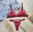 Conjunto Ropa Interior En Encaje Con Trasnparencia Lenceria