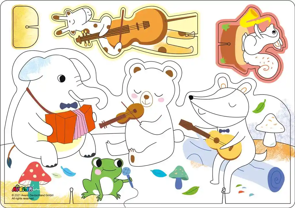 Set De Arte Y Manualidades Con Crayones Concierto Animales