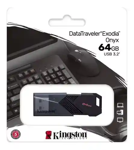 Memoria Usb Kingston Data Traveler Exodia Onyx 64gb Ónix