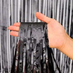 Cortina Metalizada Negra-celebracion Fiesta Cumpleaños