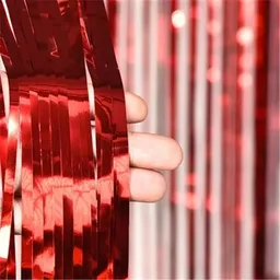 Cortina Metalizada Roja- Celebracion Fiestas Cumpleaños