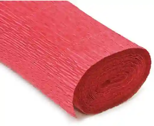 Papel Crepé Color Rojo Es Un Material Versátil Y Utilizado En Diversas Manualidades.