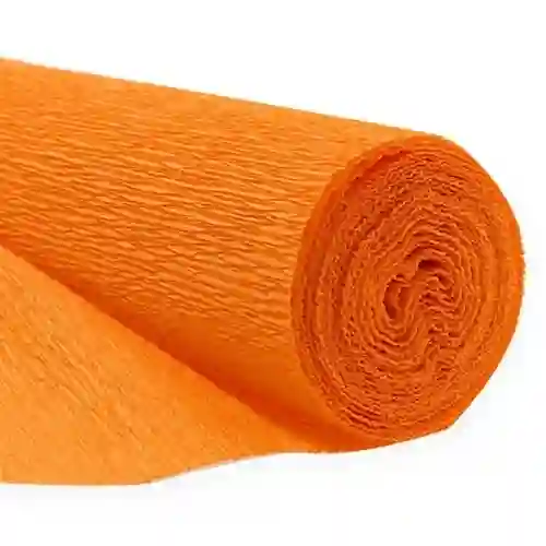 El Papel Crepé Color Naranja Es Un Material Versátil Y Utilizado En Diversas Manualidades.