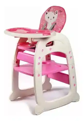 Silla De Comer De Bebe 3 En 1 Comedor Escritorio Mecedor Rosa