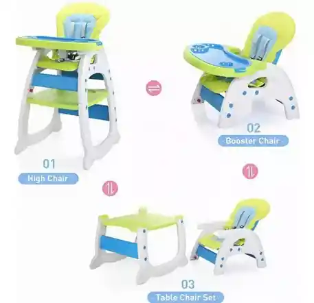 Silla De Comer De Bebe 3 En 1 Comedor Escritorio Mecedor Rosa