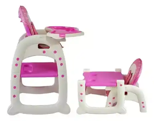 Silla De Comer De Bebe 3 En 1 Comedor Escritorio Mecedor Rosa