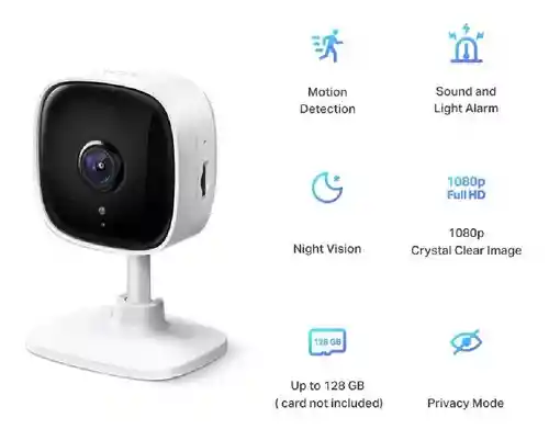 Cámara De Seguridad Wifi, Full Hd, Audio, Tapo C100 Tp-link