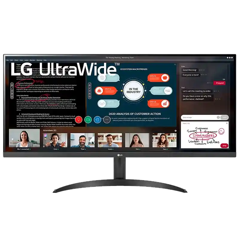 Monitor Lg 34" Ultrawide Fhd Ips 75hz 5ms (gtg) 34wp500-b