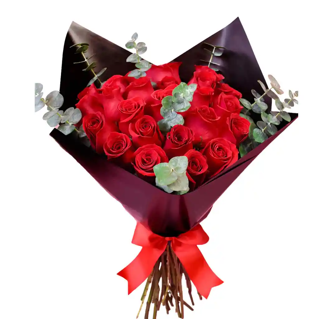 Arreglo Floral De 24 Rosas Rojas