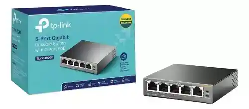 Switch No Administrable De 5 Puertos Gigabit, Con 4 Puertos Poe+ 65w