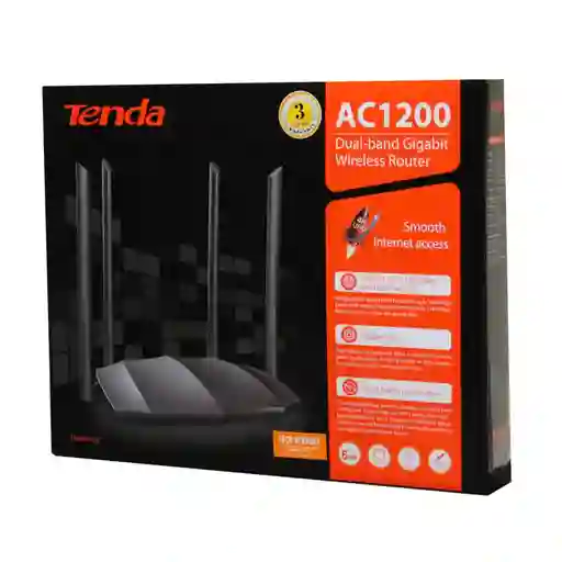Router Repetidor Wifi Tenda Ac8 Ac1200 Rompemuros 4 Antenas Gigabit