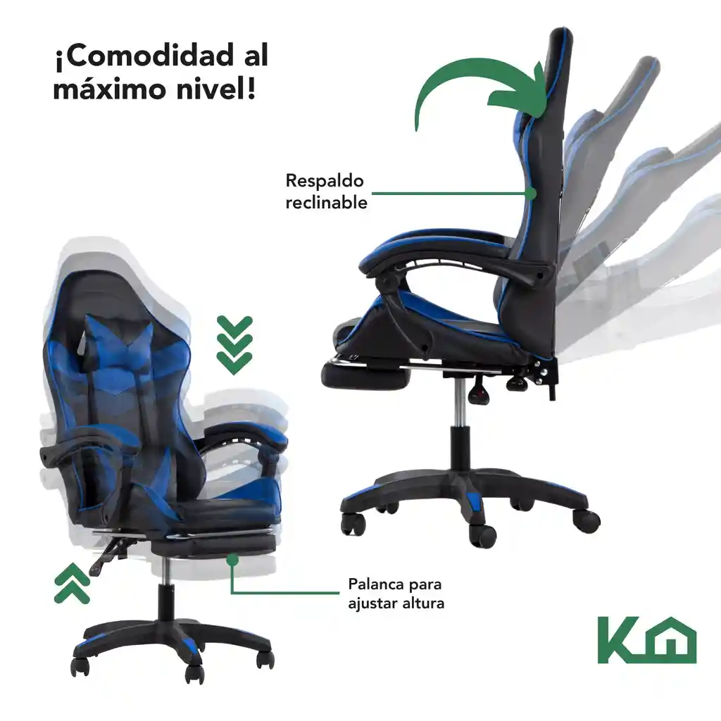 Silla De Escritorio Silla Gamer Reclinable Ergonomica 360