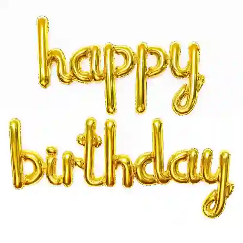Letrero Metalizado Happy Birthday Dorado-cumpleaños