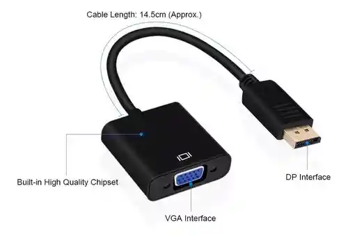 Cable Adaptador Display Port A Vga Conversor Displayport