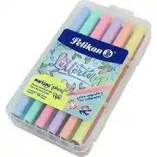 Plumon Pelikan Punta Pincel Pastel Estuche X 12 Unidades