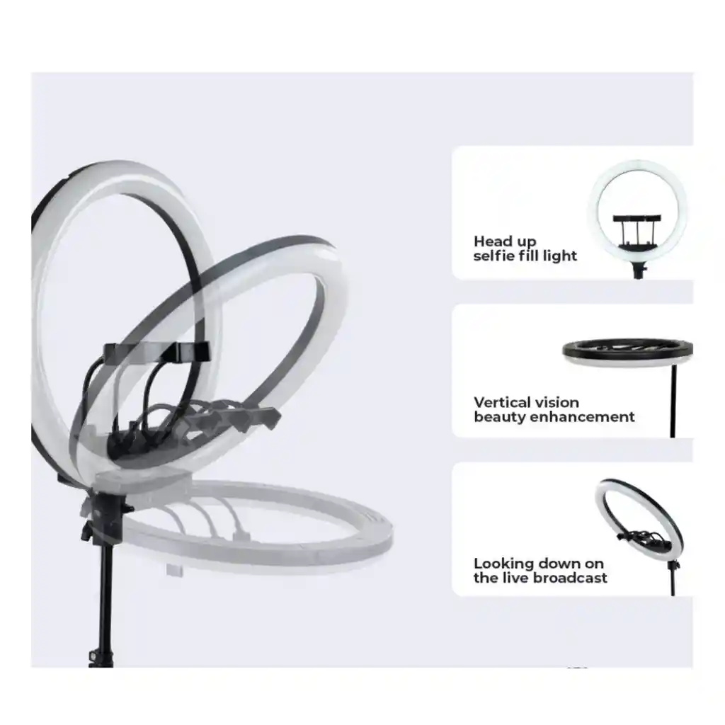 Aro De Luz Con Soporte Havit St7335 Negro