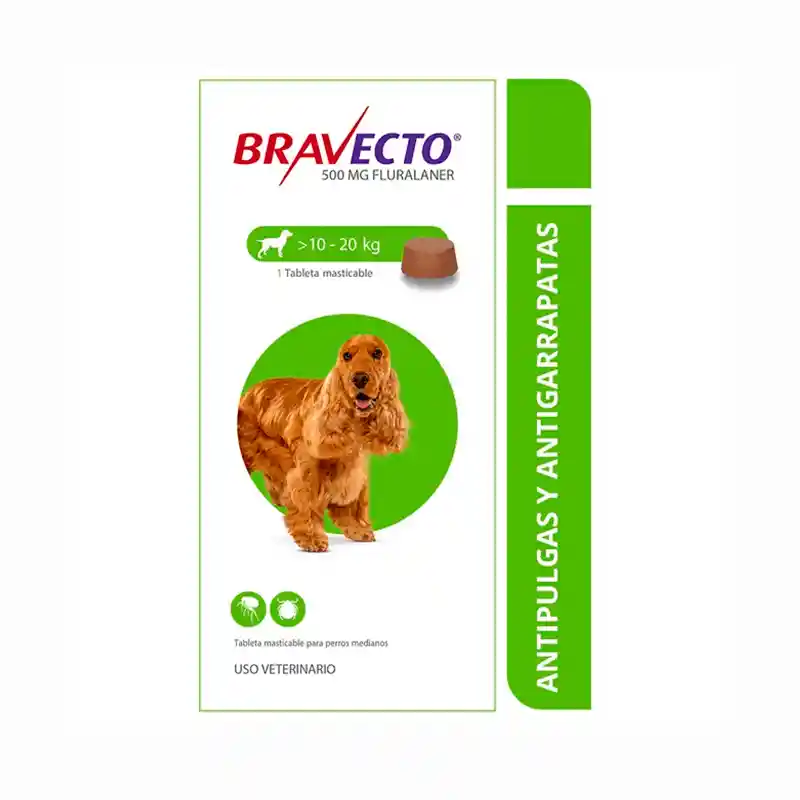 Bravecto De 10 A 20 Kg Antipulgas Y Garrapatas Para Perro Bravecto Perros