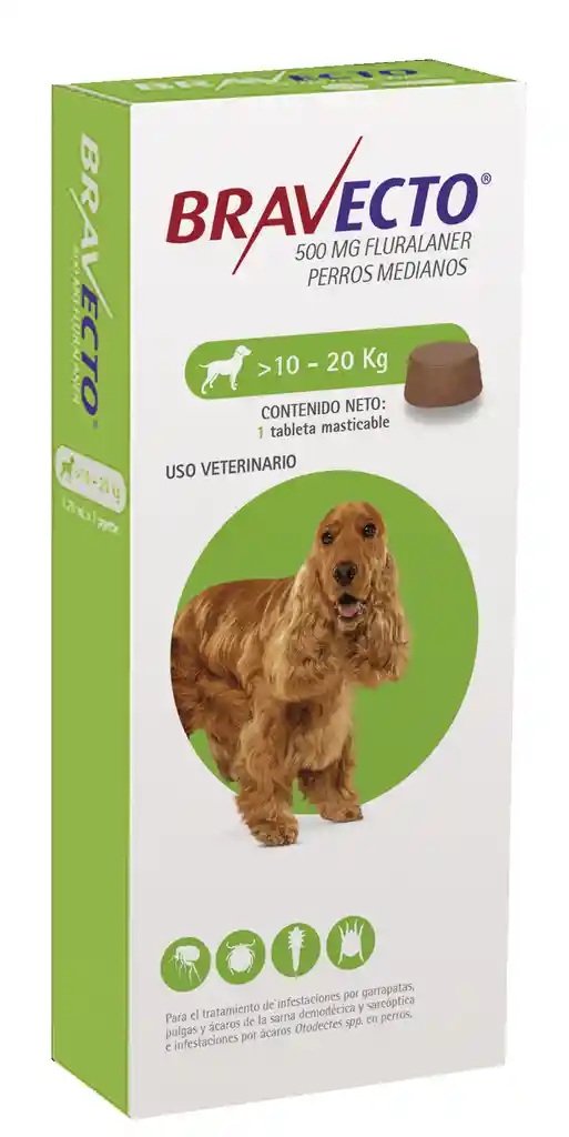 Bravecto De 10 A 20 Kg Antipulgas Y Garrapatas Para Perro Bravecto Perros