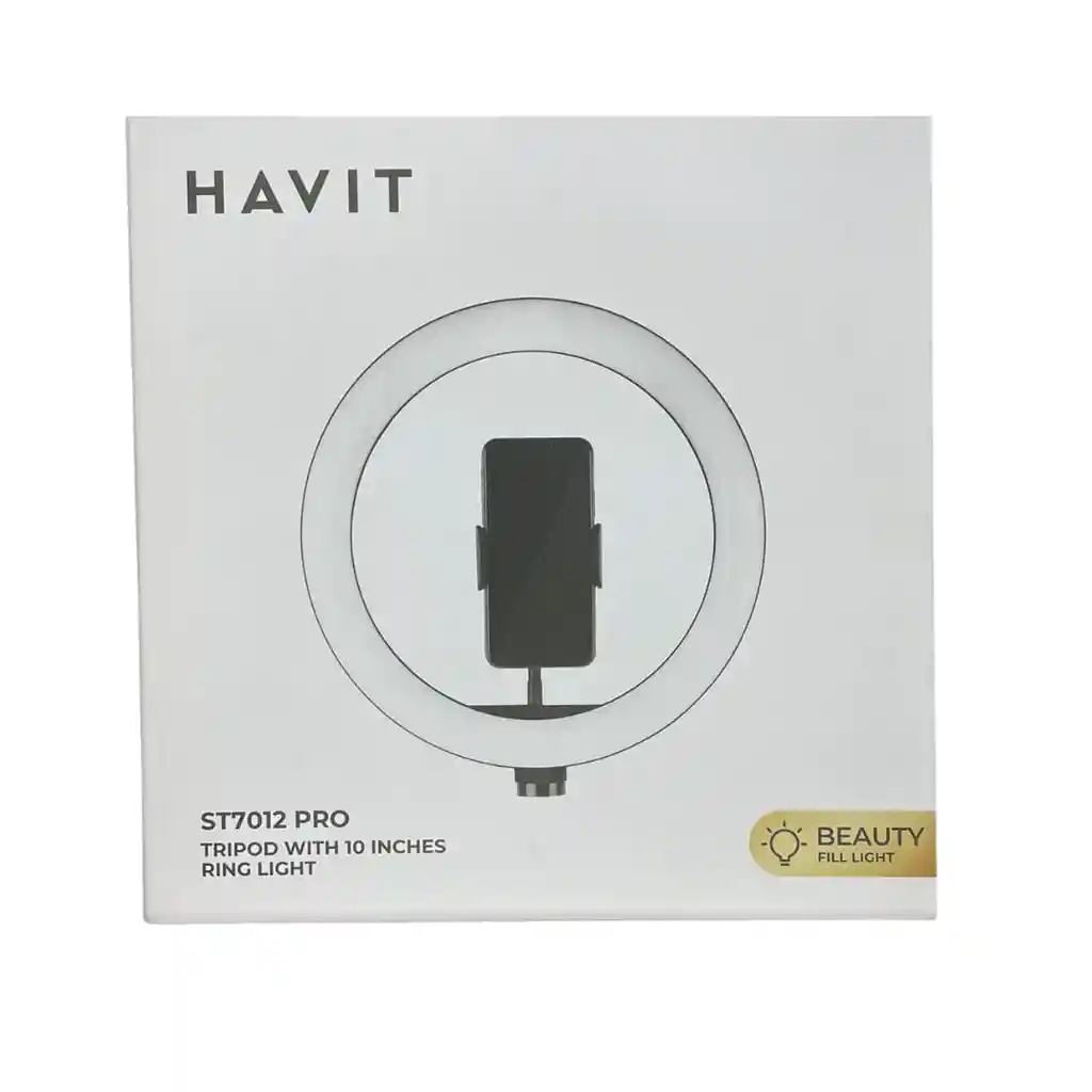 Aro De Luz Con Soporte Havit Pro St7012 Negro
