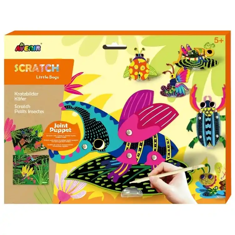 Set De Arte Para Raspar Marionetas Insectos Juego Niña Niños