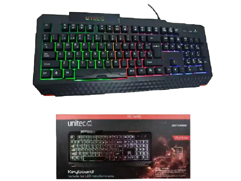 Teclado Gamer Gaming Unietc Rgb Retroiluminado