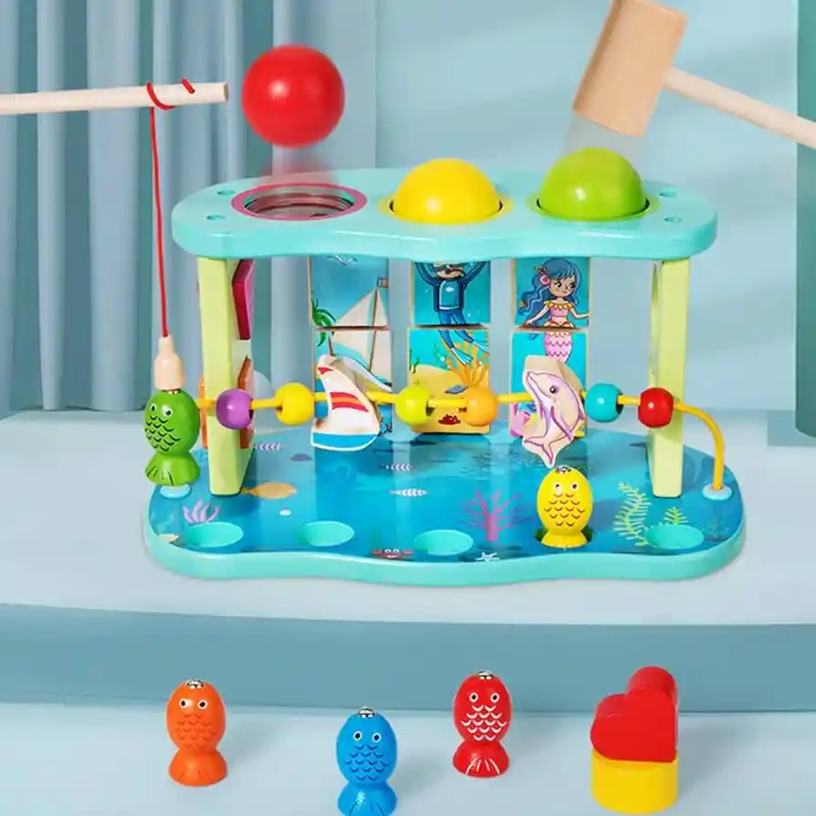 Juego De Pesca Multifuncional 5 En 1 Para Niños