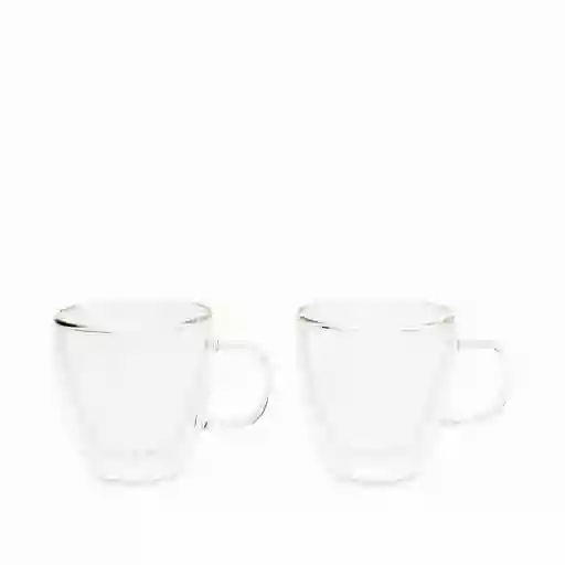 Mug Alto Doble Pared 160ml Setx2