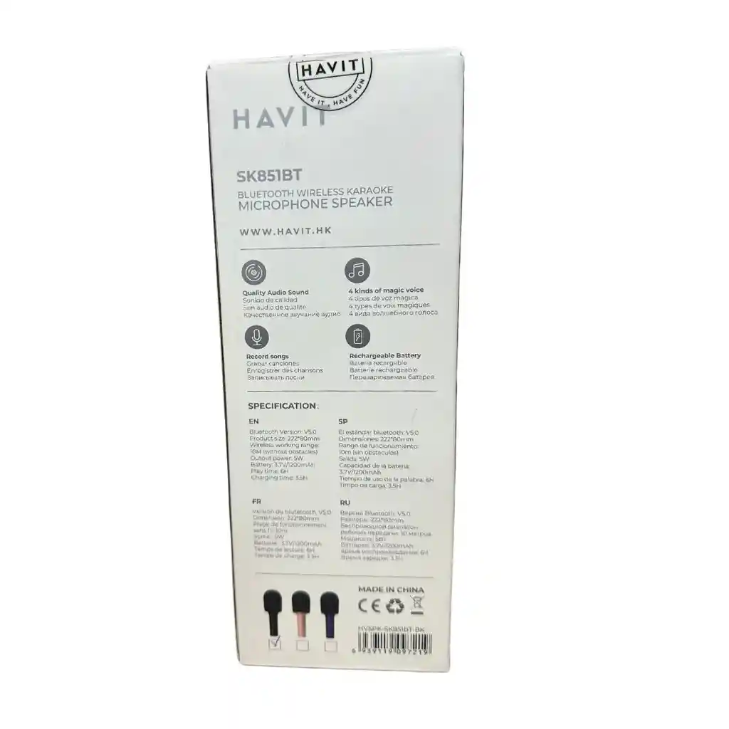 Microfono Bluetooth Sk851bt Havit