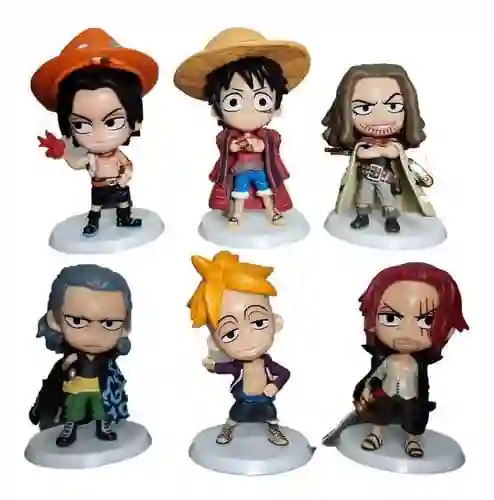 Figuras De Anime One Piece X6 Piratas Sombrero De Paja Luffy