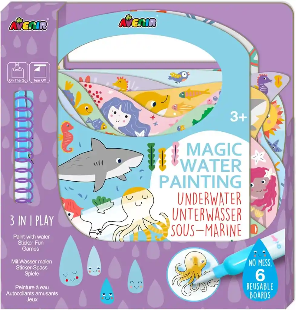 Libro Para Colorear Con Agua Reutilizable Niños Animales