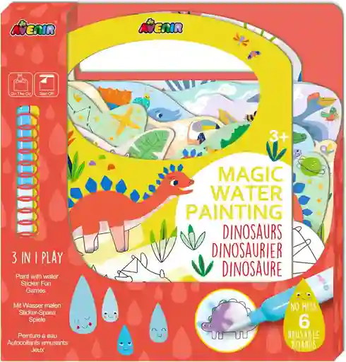 Libro Para Colorear Con Agua Reutilizable Niños Dinosaurios