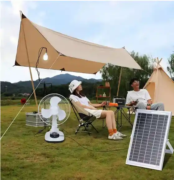 Abanico Ventilador Recargable+ Panel Solar Entrega Inmediata
