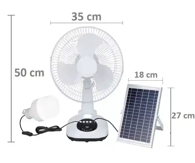 Abanico Ventilador Recargable+ Panel Solar Entrega Inmediata