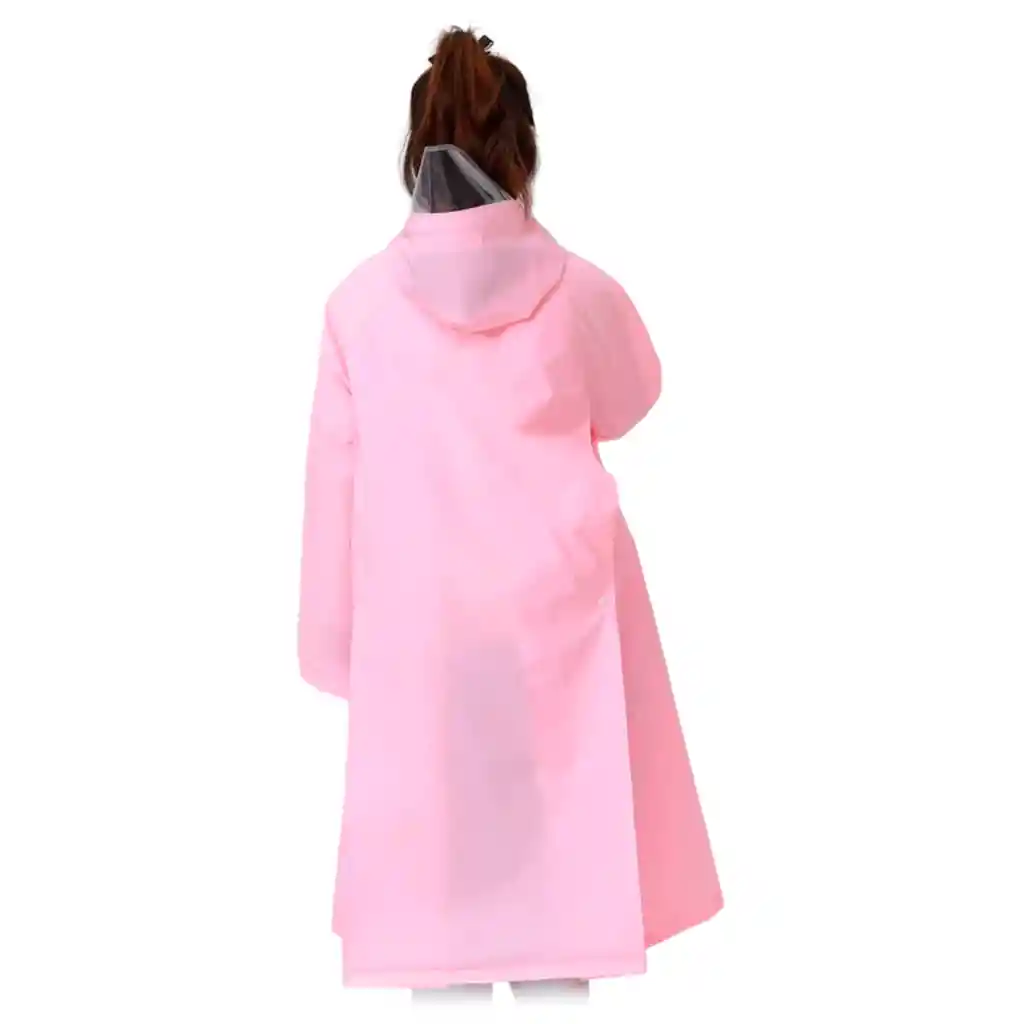 Capa Lluvia Lujo Adulto Impermeable Visera Moto Reflectivo Rosa