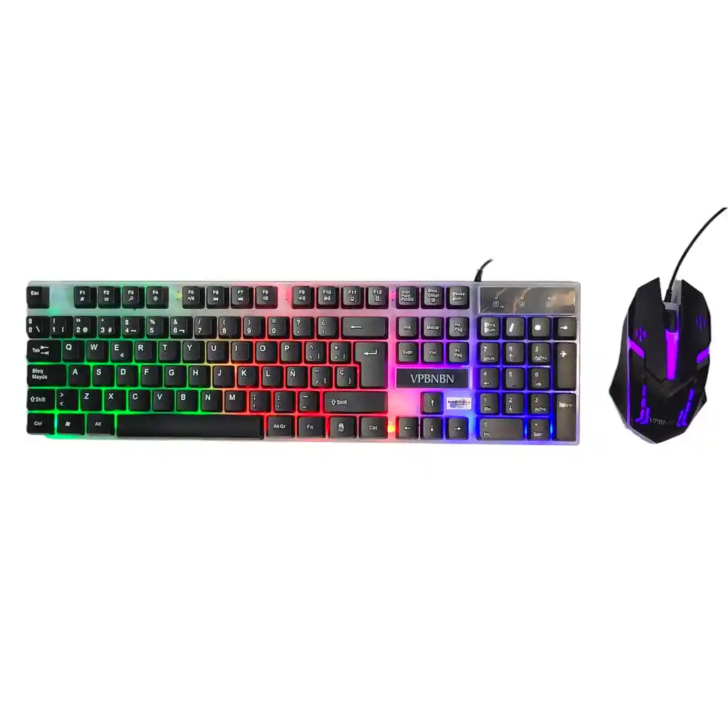 Combo Teclado Y Mouse Usb Gamer F92 Luces Multicolor