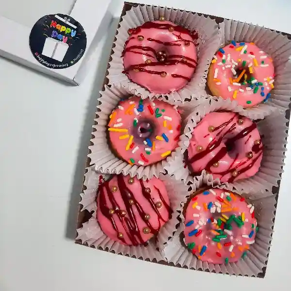 Caja De Mini Donas X6