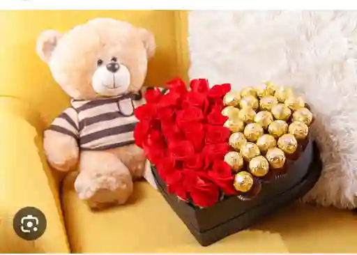 Corazon Rosas Y Chocolates