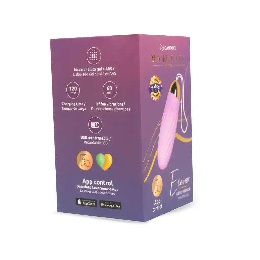 Huevo Vibrador Con App Elenor Majestic Rosado