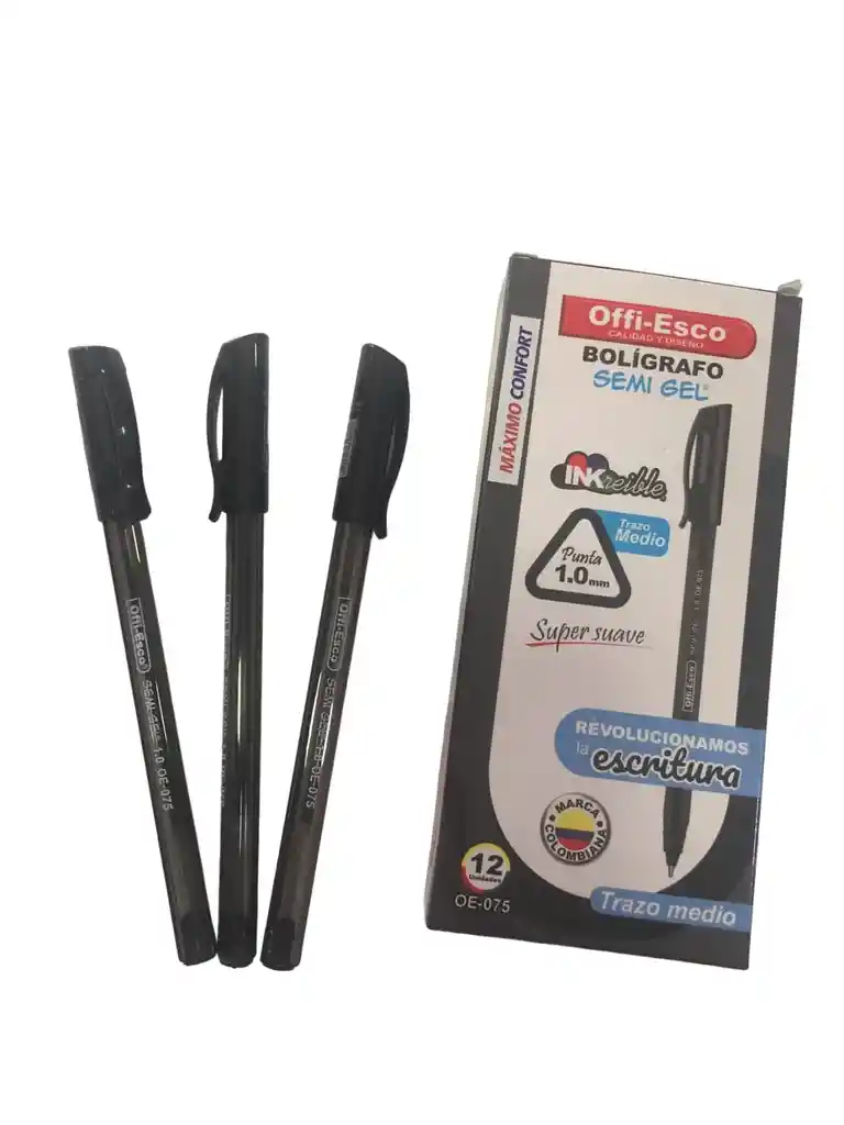 Lapicero Offi-esco Semi Gel Negro 1,0